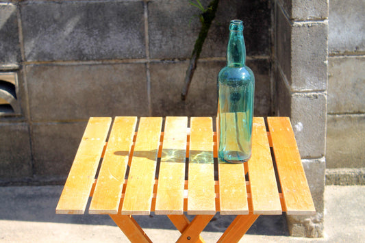 レトロガラス空瓶 青緑色 ビール大瓶サイズ 【1個販売】