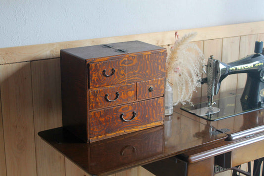 タモ裁縫箱/針箱 杢目