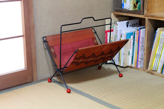 マガジンラック　アイアン×布製