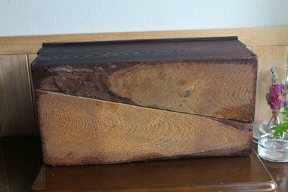 古木箱　蓋付き