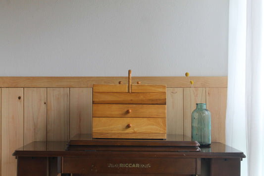 裁縫箱　木製　シンプル