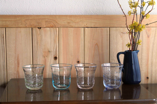 気泡ガラス　4点セット